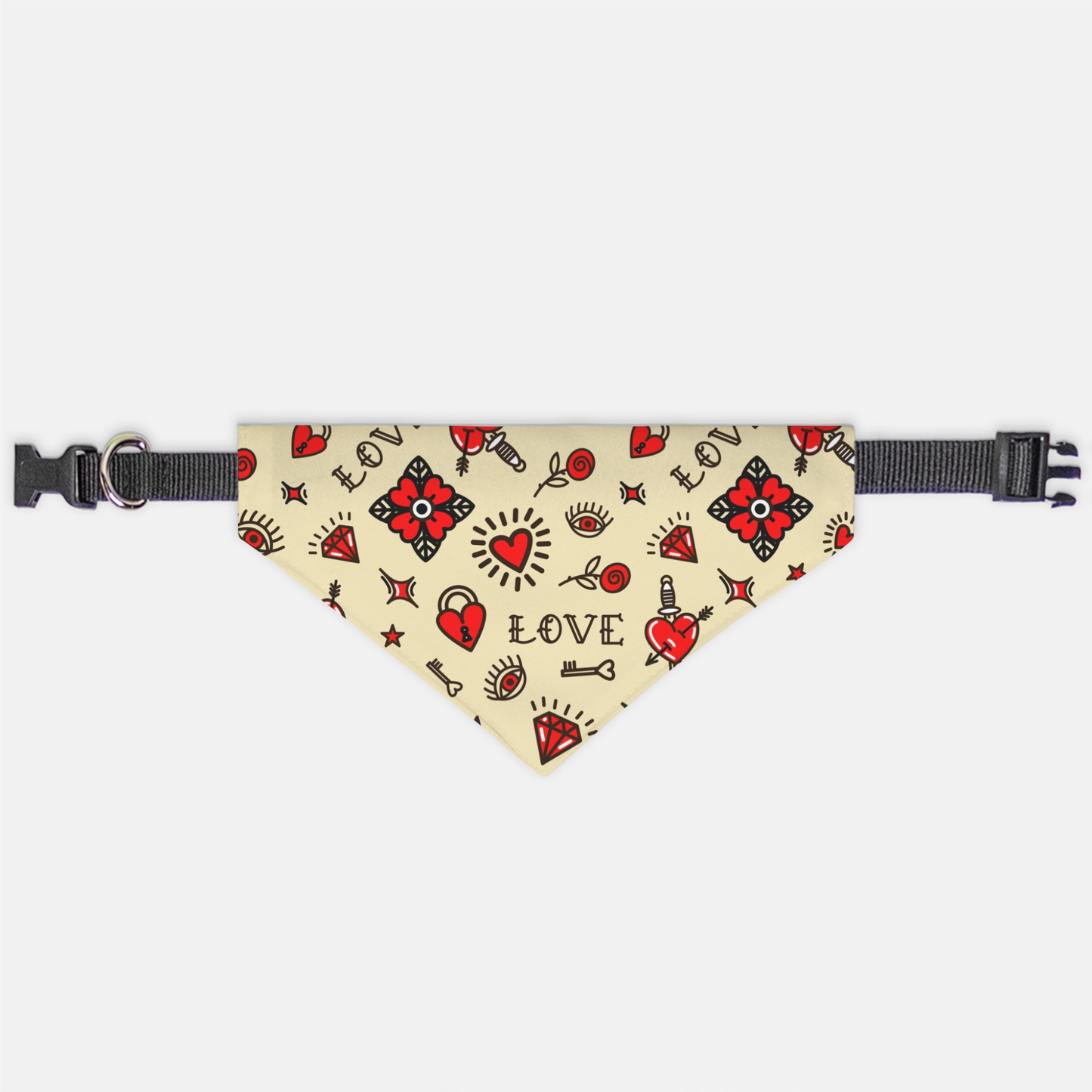 Tattoo Valentine Dog Bandana