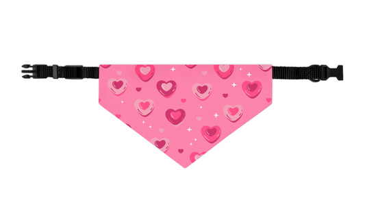 Pink Hearts &  Stars Dog Bandana