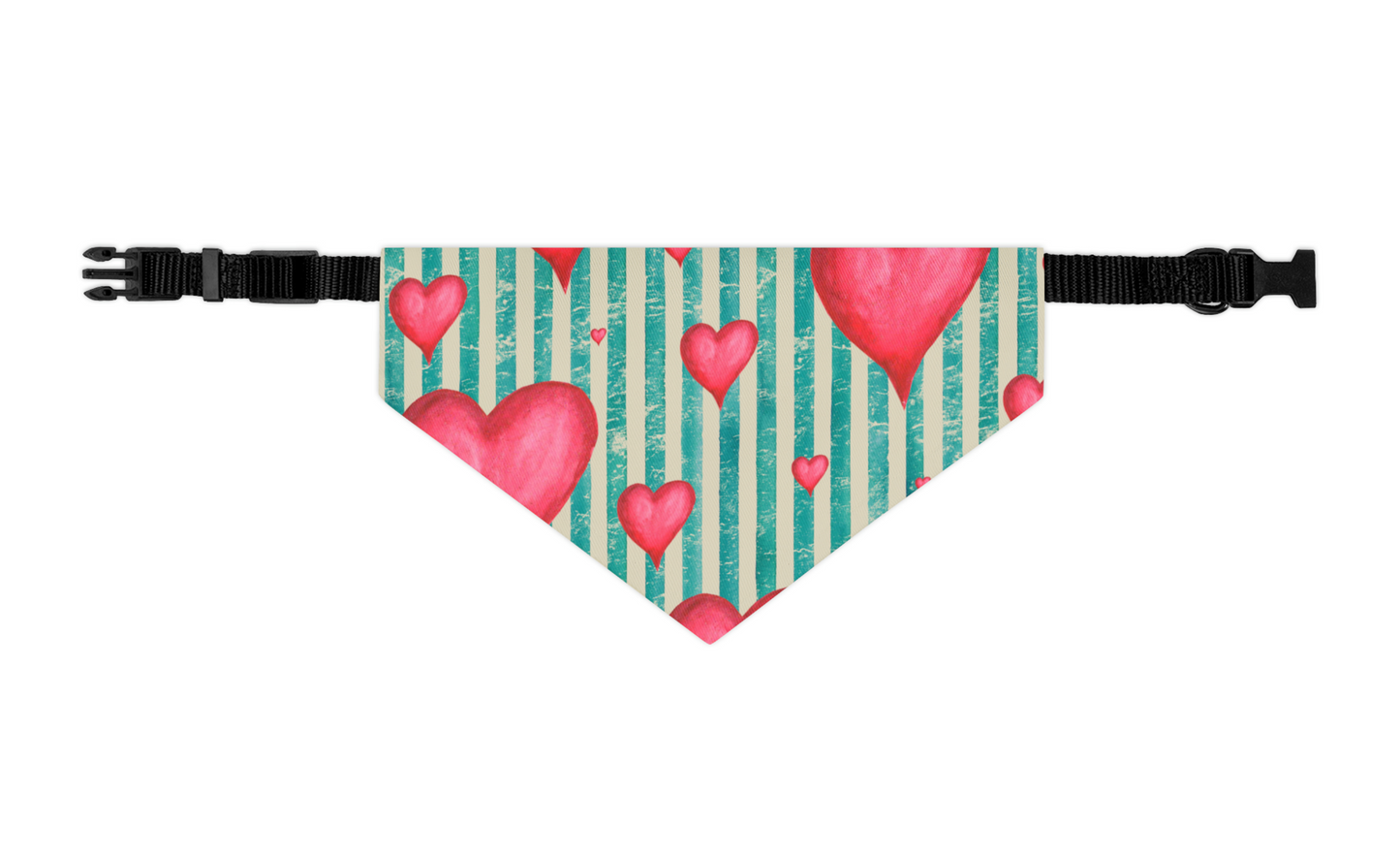 Stripe Hearts Dog Bandana